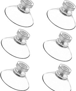 BlingKingdom 6pcs Suction Cup Glass Suction Pads 41mm Clear PVC Plastic Sucker Pads Without Hooks Extra Strong Adhesive Suction Holder